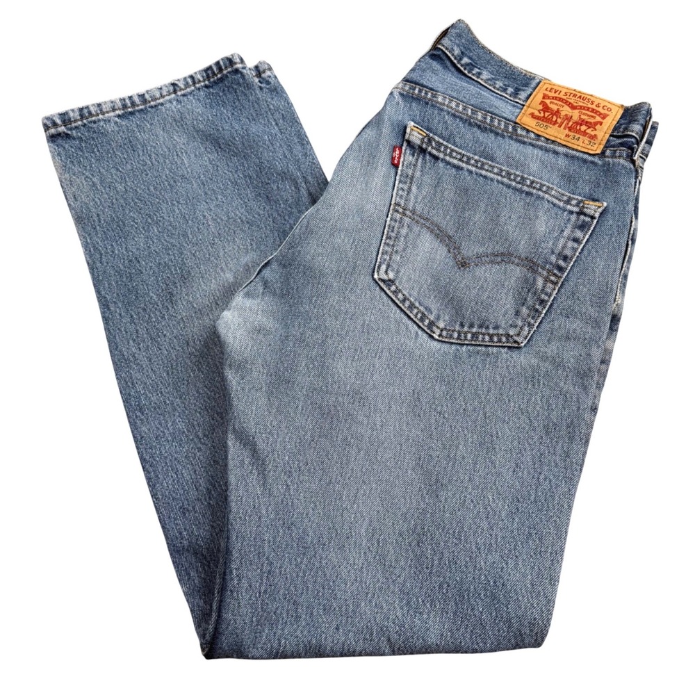 Levi's 505 Regular Fit Jeans Mens 34x32 Medium Wash